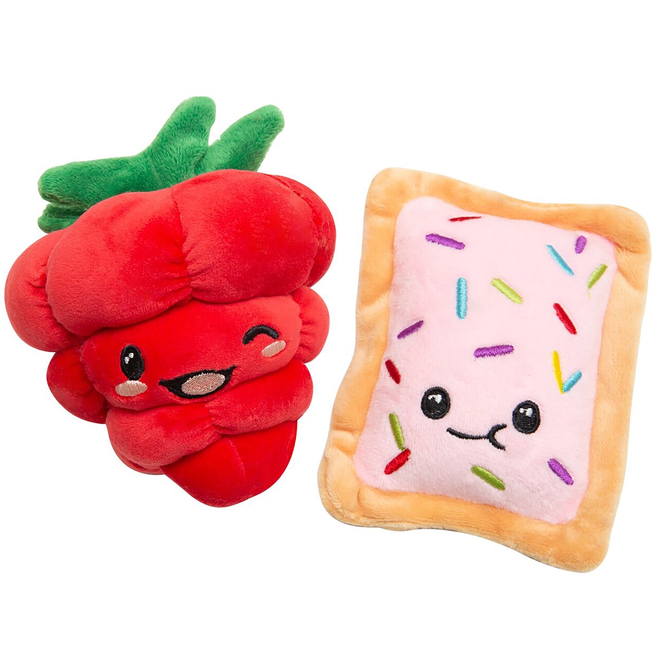 SnugArooz: Poptart & Raspberry - 2 Pack Plush Dog Toys, Food Characters, Squeaks-Crinkles, Pet Multi-Sensory Play, Soft Companions, Cuddle-Fetch-Chew